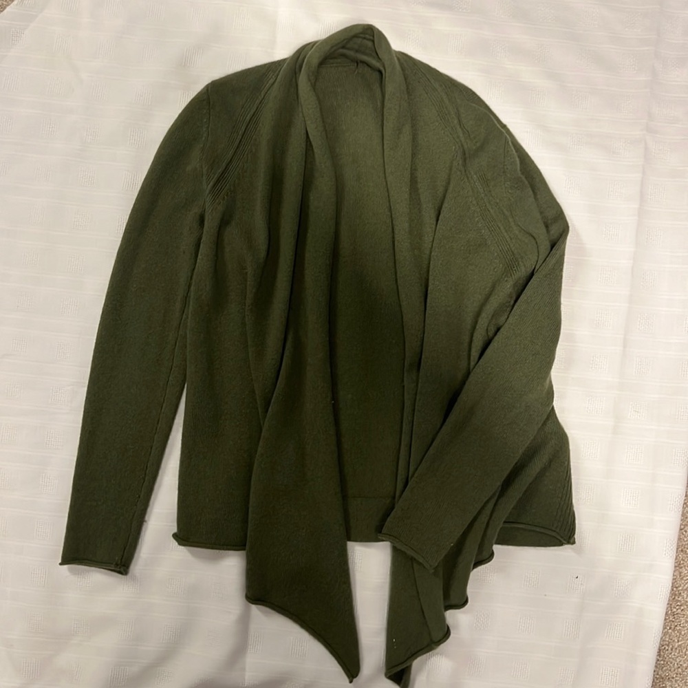 Green cashmere cardigan - medium